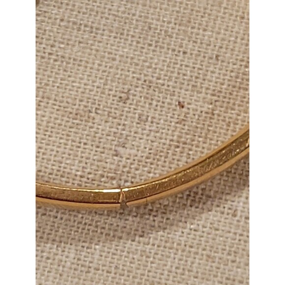 Vintage Classic Monet Goldtone Cream Knot Enameled Cuff Bangle Bracelet Signed - Picture 10 of 12